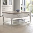 Montreux Coffee Table - Drawer - Grey Washed Oak & Soft Grey