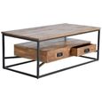 Bergamo Coffee Table - Industrial Style - Mango Wood - 2 Drawer