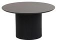 Bern Fluted Black Round Coffee Table with Drum Base
