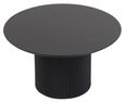 Bern Fluted Black Round Coffee Table with Drum Base