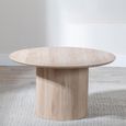 Bern Fluted Oak Effect Round Coffee Table with Drum Base