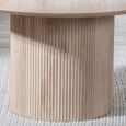 Bern Fluted Oak Effect Round Coffee Table with Drum Base