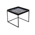 Coffee Table - Square - Black and White Metal with Tray