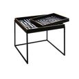 Coffee Table - Square - Black and White Metal with Tray