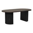 Boavista Coffee Table - Oval - Fluted - Dark Wood