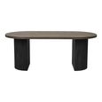 Boavista Coffee Table - Oval - Fluted - Dark Wood