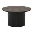 Boavista Coffee Table - Round - Fluted - Dark Wood