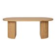 Boavista Coffee Table - Oval - Fluted - Natural Wood