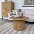 Boavista Coffee Table - Round - Fluted - Natural Wood
