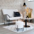 Bolzano Coffee Table - Round - White Marble Effect - Black Base