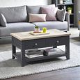 Bordeaux Coffee Table - 2 Drawer - Grey