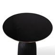 Brecon Coffee Table - Black Glass - Round - Large