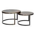 Bugusa Coffee Table - Bronze Metal - Round - Set of 2