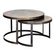 Bugusa Coffee Table - Bronze Metal - Round - Set of 2