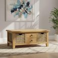 Burford Coffee Table - 2 Drawer - with Basket - Oak