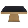 Carlox Coffee Table - Black Glass Square with Gold Base