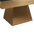 Carlox Coffee Table - Black Glass Square with Gold Base