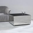 Carlox Coffee Table - Square - Black Glass and Chrome