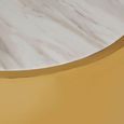 Carlox Coffee Table - Round - White Marble Effect with Gold Metal