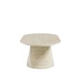 Carrera Travertine Beige Engineered Marble Oval Coffee Table