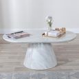 Carrera White Marble Oval Coffee Table