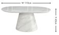 Carrera White Marble Oval Coffee Table