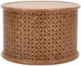 Carved Mango Wood Round Coffee Table