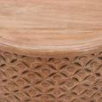 Carved Mango Wood Round Coffee Table