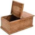 Carved Mango Wood Trunk Box Coffee Table