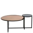 Cercle Coffee Table - 2 Tier - Round - Smoked Mirrored