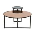 Cercle Coffee Table - 2 Tier - Round - Smoked Mirrored