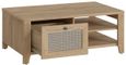Cestino Oak and Rattan Effect Storage Coffee Table