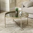 Coffee Table - Round Tray - Champagne Metal