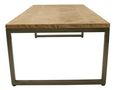 Chevron Mango Wood Coffee Table - Brushed Gunmetal Base
