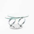 Circles Swivel Glass Top Round Coffee Table