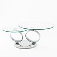 Circles Swivel Glass Top Round Coffee Table