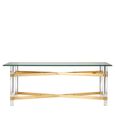 Clarence Coffee Table - Clear Glass with Gold Metal