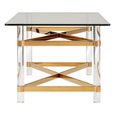 Clarence Coffee Table - Clear Glass with Gold Metal