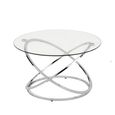 Rizzo Coffee Table - Round - Clear Glass and Chrome