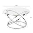 Rizzo Coffee Table - Round - Clear Glass and Chrome
