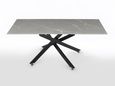 Clearance - Chopstick Grey Glass Coffee Table with Black Metal Legs