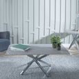 Clearance - Chopstick Grey Glass Coffee Table with Chrome Metal Legs