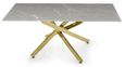 Clearance - Chopstick Grey Glass Coffee Table with Gold Metal Legs