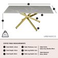 Clearance - Chopstick Grey Glass Coffee Table with Gold Metal Legs