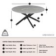 Clearance - Chopstick Grey Glass Round Coffee Table with Black Metal Legs