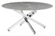 Clearance - Chopstick Grey Glass Round Coffee Table with Chrome Metal Legs