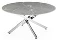 Clearance - Chopstick Grey Glass Round Coffee Table with Chrome Metal Legs