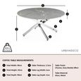 Clearance - Chopstick Grey Glass Round Coffee Table with Chrome Metal Legs