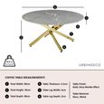 Clearance - Chopstick Grey Glass Round Coffee Table with Gold Metal Legs