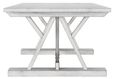 Clearance - Farmhouse Mango Wood White Washed Trestle Coffee Table - Brand New Item